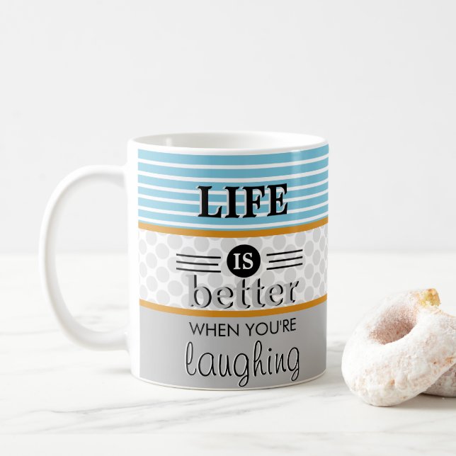 Mug La vie est meilleure quand tu rires Monogramme (Avec donut)