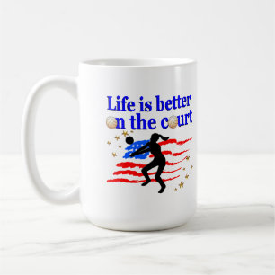 MUG LA VIE EST MEILLEURE SUR LA COUR USA VOLLEYBALL DE