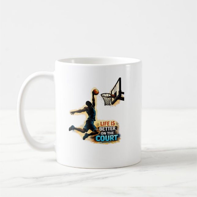 Mug La vie est meilleure sur le terrain Design de dunk (Gauche)