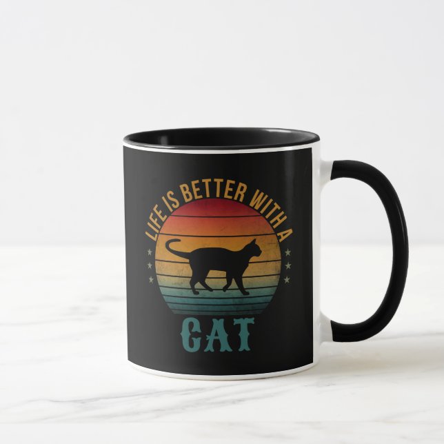 MUG LA VIE EST MIEUX AVEC UN CHAT  (Droite)