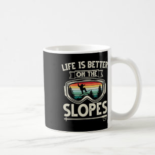 Mug La Vie Est Mieux Sur Les Pistes Ski Retro Snowboar