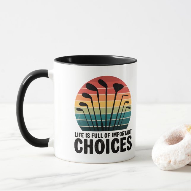 Mug La vie est pleine de Choices Golf (Avec donut)
