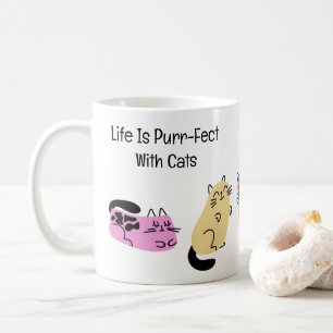 Mug La Vie Est Purr-Fect Avec Les Chats