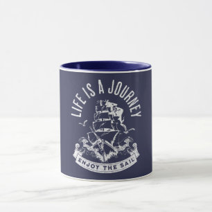 Mug La vie est un voyage, profiter de la voile