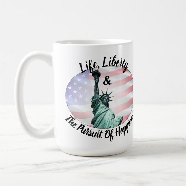 Mug La Vie, La Liberté Et La Poursuite Du Bonheur (Gauche)