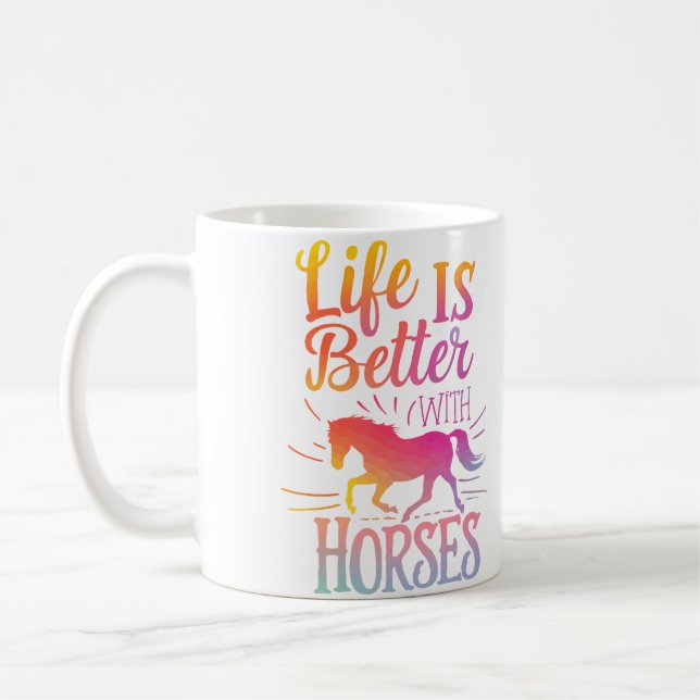 Mug La vie mignonne est meilleure avec les chevaux Cav (Gauche)