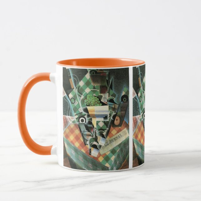 Mug La Vie morte avec nappes à carreaux par Juan Gris (Gauche)