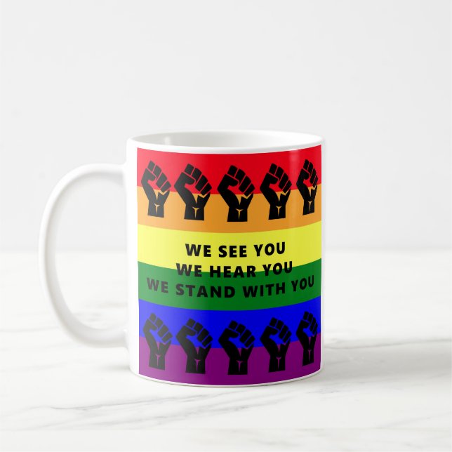 MUG LA VIE NOIRE LGBTQ IMPORTE L'ÉGALITÉ GAY PRIDE (Gauche)