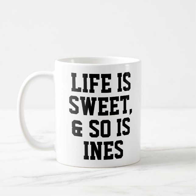 Mug La vie personnalisée est douce Humour Citation Slo (Gauche)