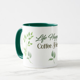 Mug La vie se passe café aide les Feuilles verts