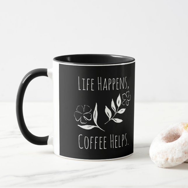 Mug La vie se passe, le café aide (Avec donut)