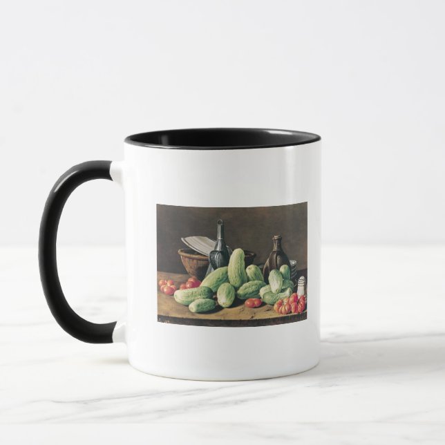 Mug La vie toujours avec des concombres et des tomates (Gauche)