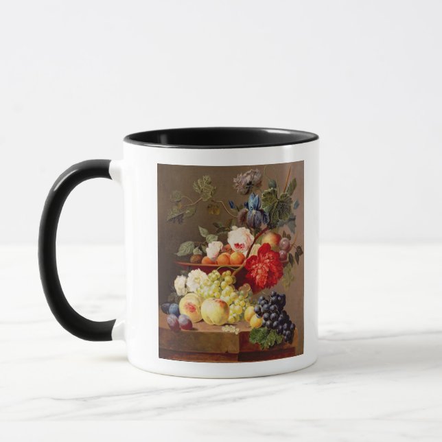 Mug La vie toujours avec le fruit et les fleurs (Gauche)