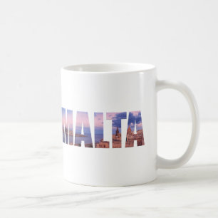 Mug La vieille ville de La Valette et port Malte texte