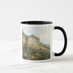 Mug La ville d'Abha dans Abyssinia, gravée par J. Blu