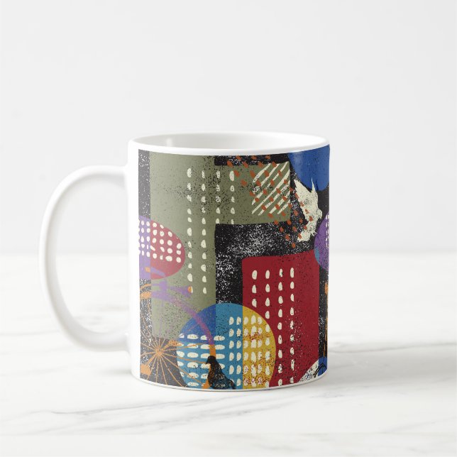 Mug La ville grogne abstrait, sans couture motif vinta (Gauche)