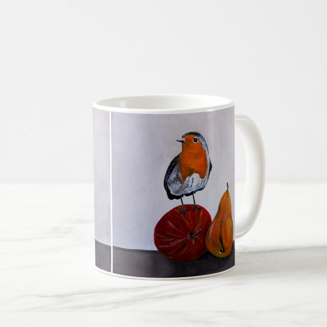 Mug La visite fugace du rouge-gorge Peinture d'Alfred  (Devant droit)