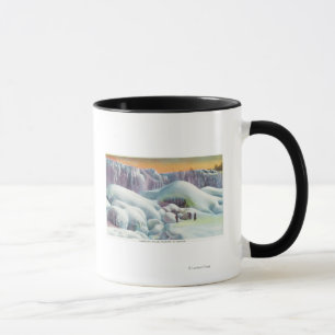 Mug La vue de l'Américain tombe en hiver