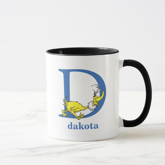Mug L'ABC de Dr Seuss : Lettre D - Bleu | Ajoutez votr (Droite)