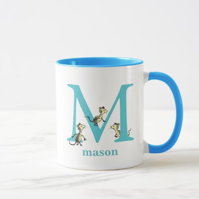 Mug L'ABC de Dr Seuss : Lettre M - Bleu sarcelle | Ajo (Droite)