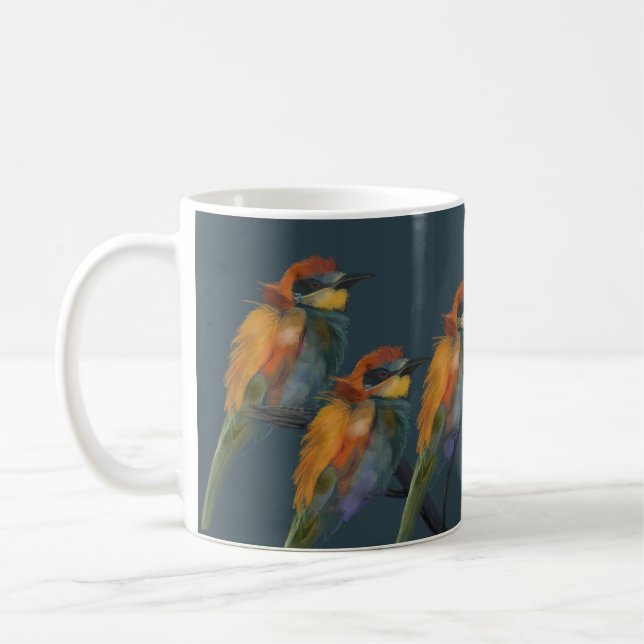 Mug L'Abeille européenne en turquoise noir (Gauche)