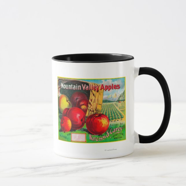 Mug Label Apple Mountain ValleyHamilton, MT (Droite)