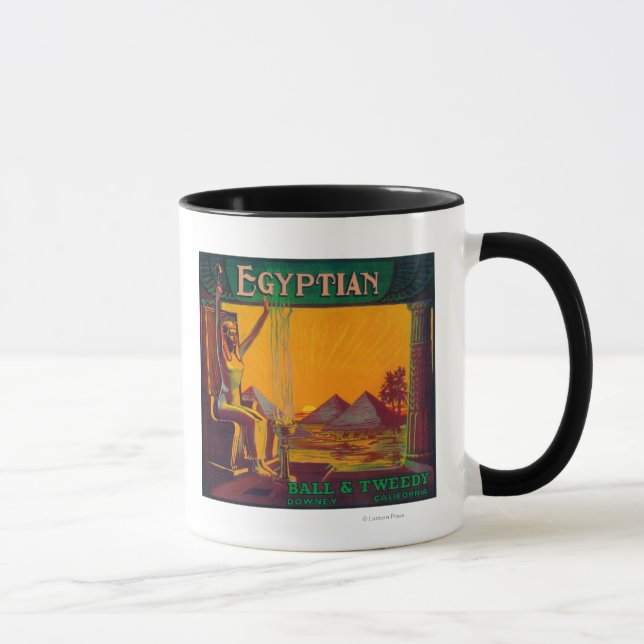 Mug Label orange égyptien Downey, CA (Droite)