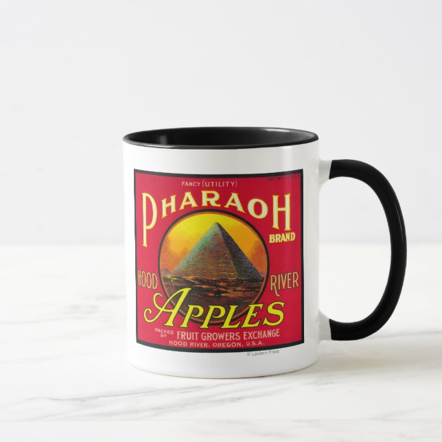 Mug Label Pharaon Apple Crate Rivière Hood, OU (Droite)