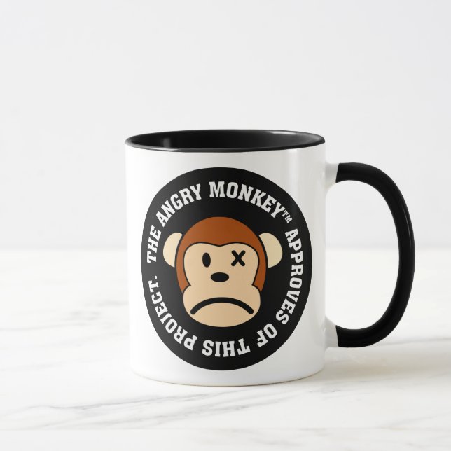 Mug Label : Projet approuvé par le singe fâché (Droite)