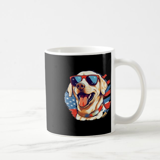Mug Labo Jaune 4 juillet Design Patriotic Pup Labo (Droite)