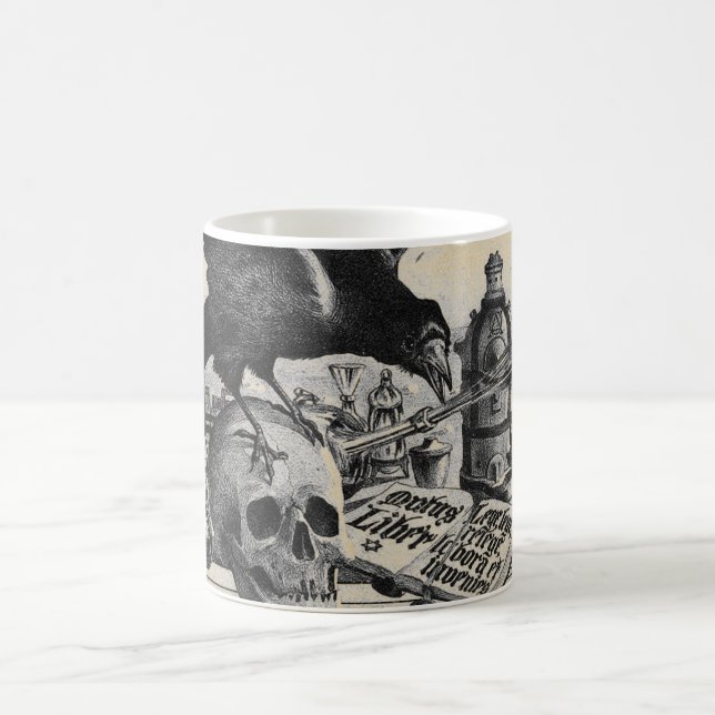 Mug Laboratoire Raven d'alchimie et crâne humain (Centre)