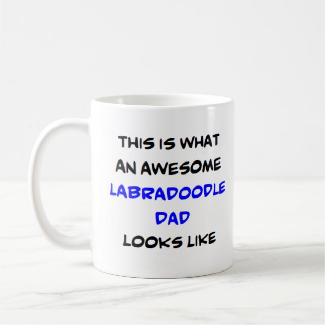 Mug labradoodle papa, génial (Gauche)