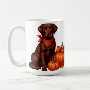 Mug Labrador au chocolat avec Bandana rouge par Citrou