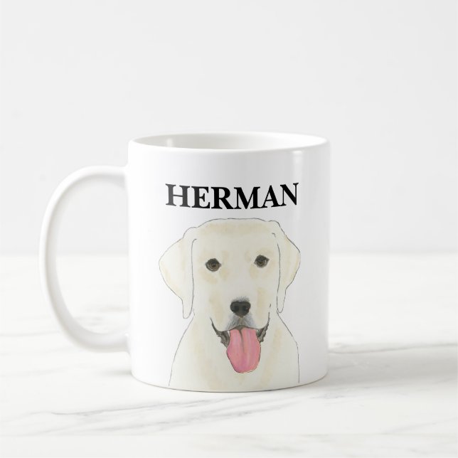 Mug Labrador blanc personnalisé (Gauche)
