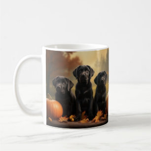 Mug Labrador Chiot Automne Citrouille de plaisir