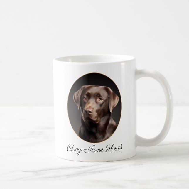 Mug Labrador chocolat personnalisé par mes côtés (Droite)