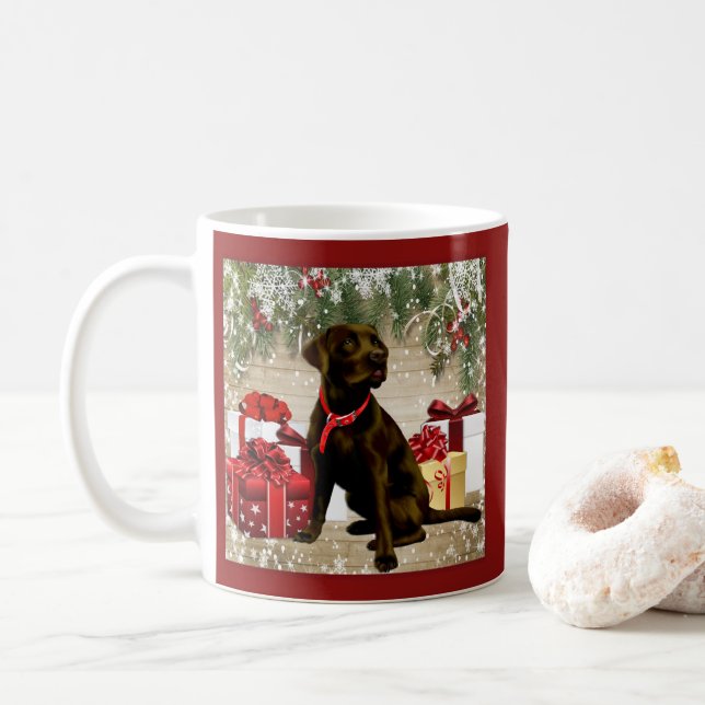 MUG LABRADOR CHOCOLATE DE NOËL (Avec donut)