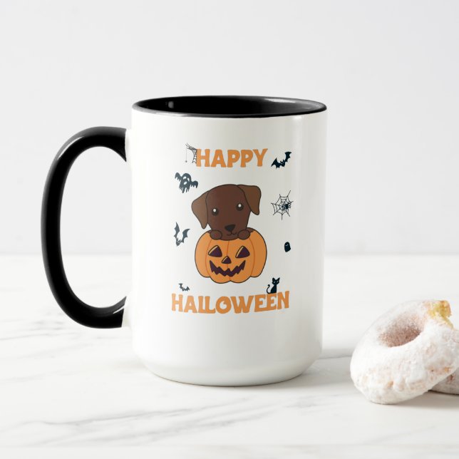 Mug Labrador En Chiens Citrouilles Cutes Happy Hallowe (Avec donut)
