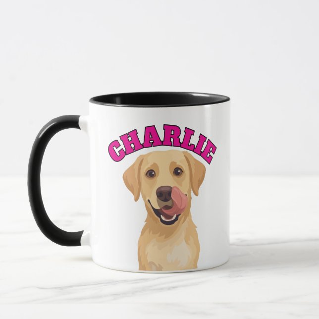 Mug Labrador heureux se léchant le nez (Gauche)