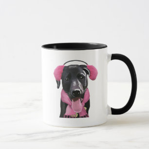 Mug Labrador noir avec des manchons d'oreille