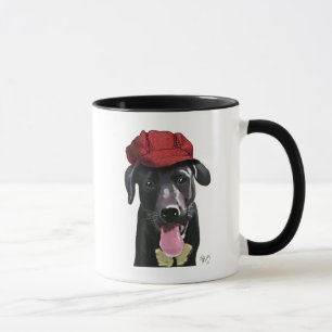 Mug Labrador noir avec le casquette rouge