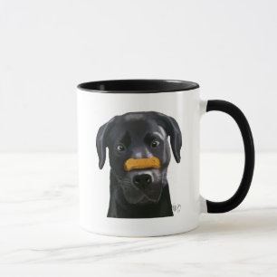 Mug Labrador noir avec os sur le nez