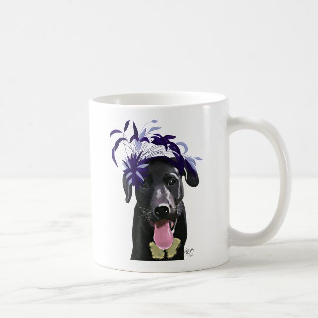 Mug Labrador Noir avec ventilateur bleu (Droite)