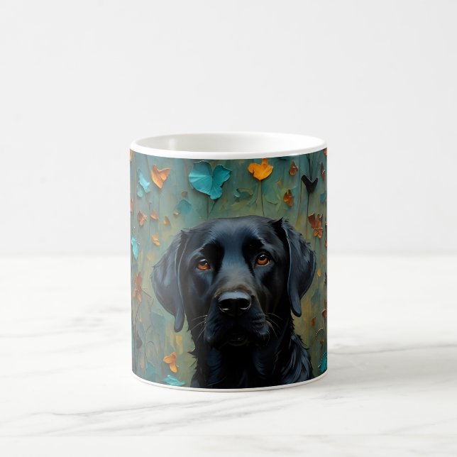 Mug Labrador noir en Feuille (Centre)