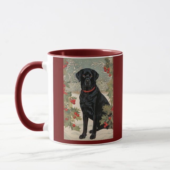 Mug Labrador noir en hiver (Gauche)