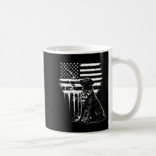 Mug Labrador noir minimal drapeau américain