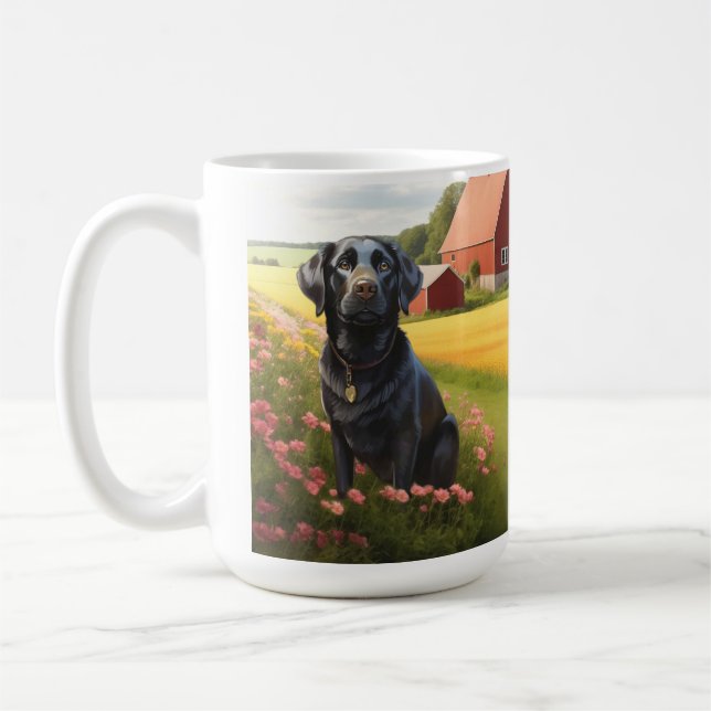 Mug Labrador Retriever à la ferme (Gauche)