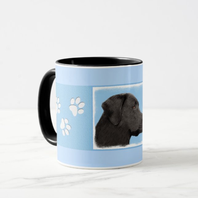 Mug Labrador Retriever Black Peinture Original Chien A (Devant gauche)