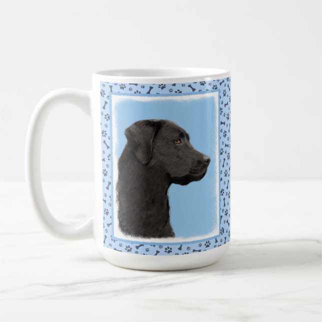Mug Labrador Retriever Black Peinture Original Chien A (Gauche)