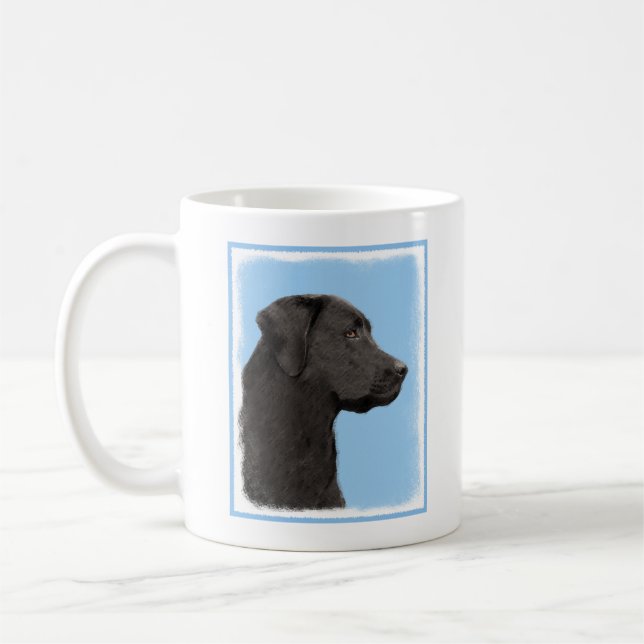 Mug Labrador Retriever Black Peinture Original Chien A (Gauche)
